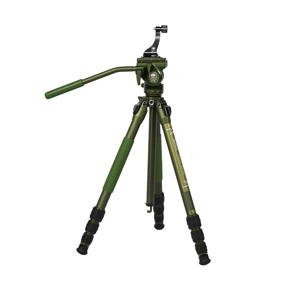 SIRUI - Trépied vidéo vert mat aluminium avec rotule et support jumelles