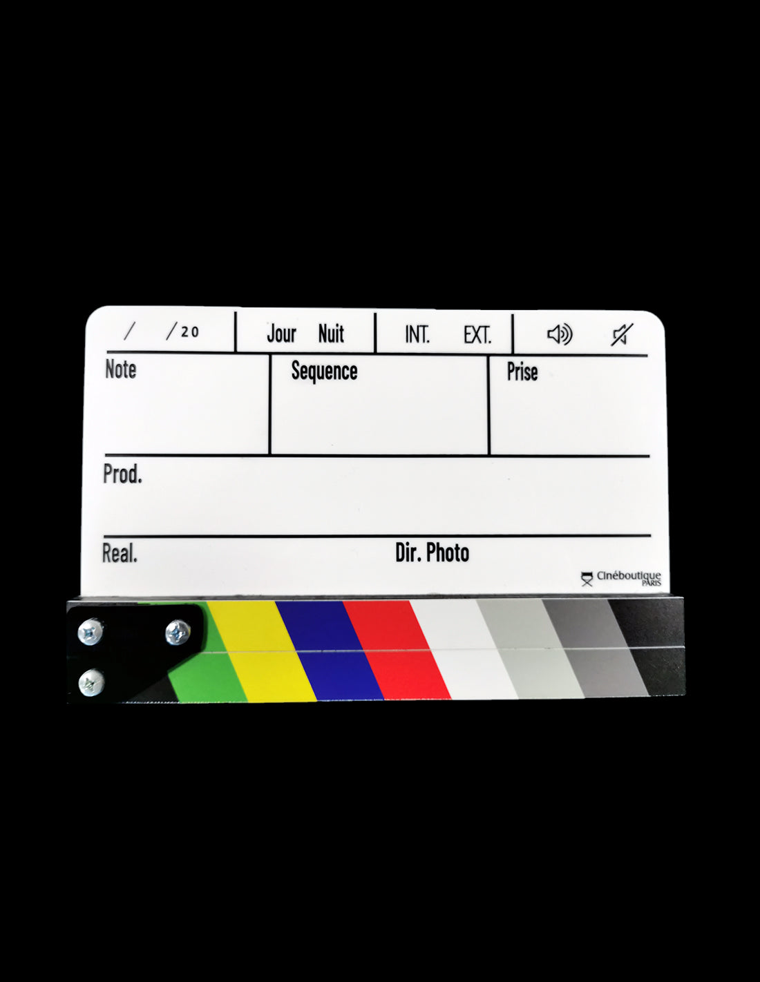 CLAP CHARTE DE COULEURS - RATIO 2:1 - Dim.300x150mm Référence A-CLAPCOUL21