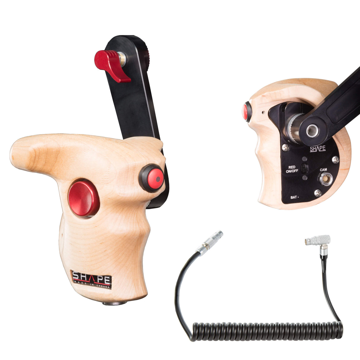 Bras avec poignée en bois Stop & Start pour caméra Arri D1STRED