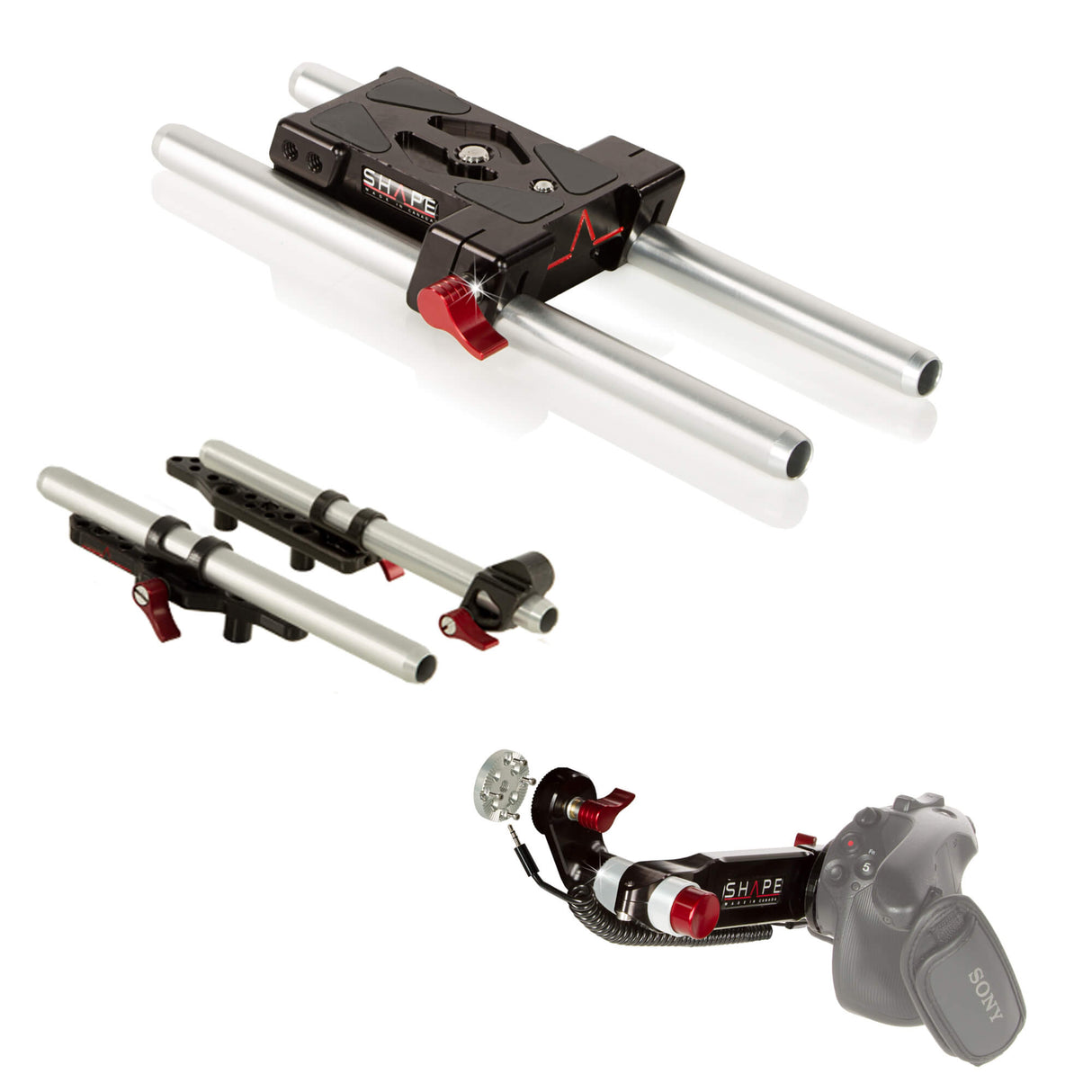 Ensemble de baseplate, plaque supérieure et poignée d'extension pour Sony FS5 et FS5M2 Référence FS5BASEKIT