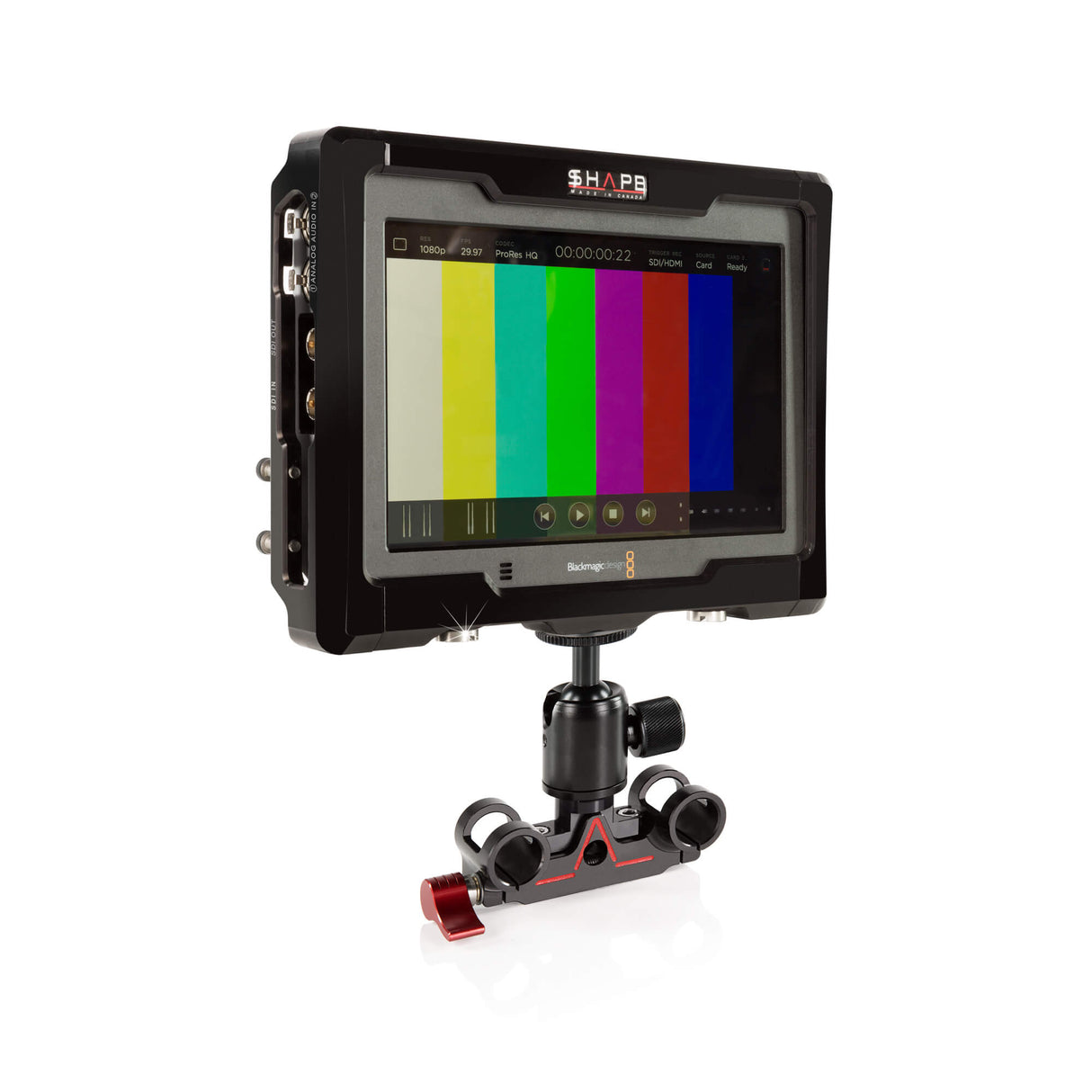 Cage pour BMD 4k video assist avec ballrod 15 mm VA4KROD