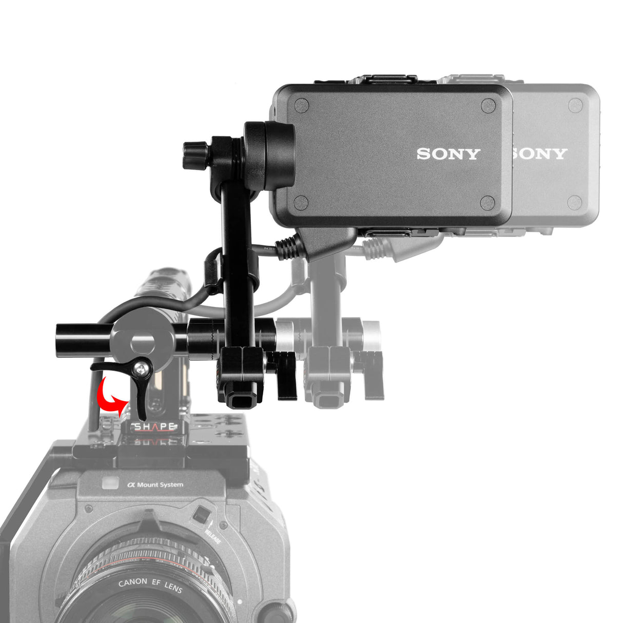 Braquette view finder avec push-button pour Sony FX9 FX9VF