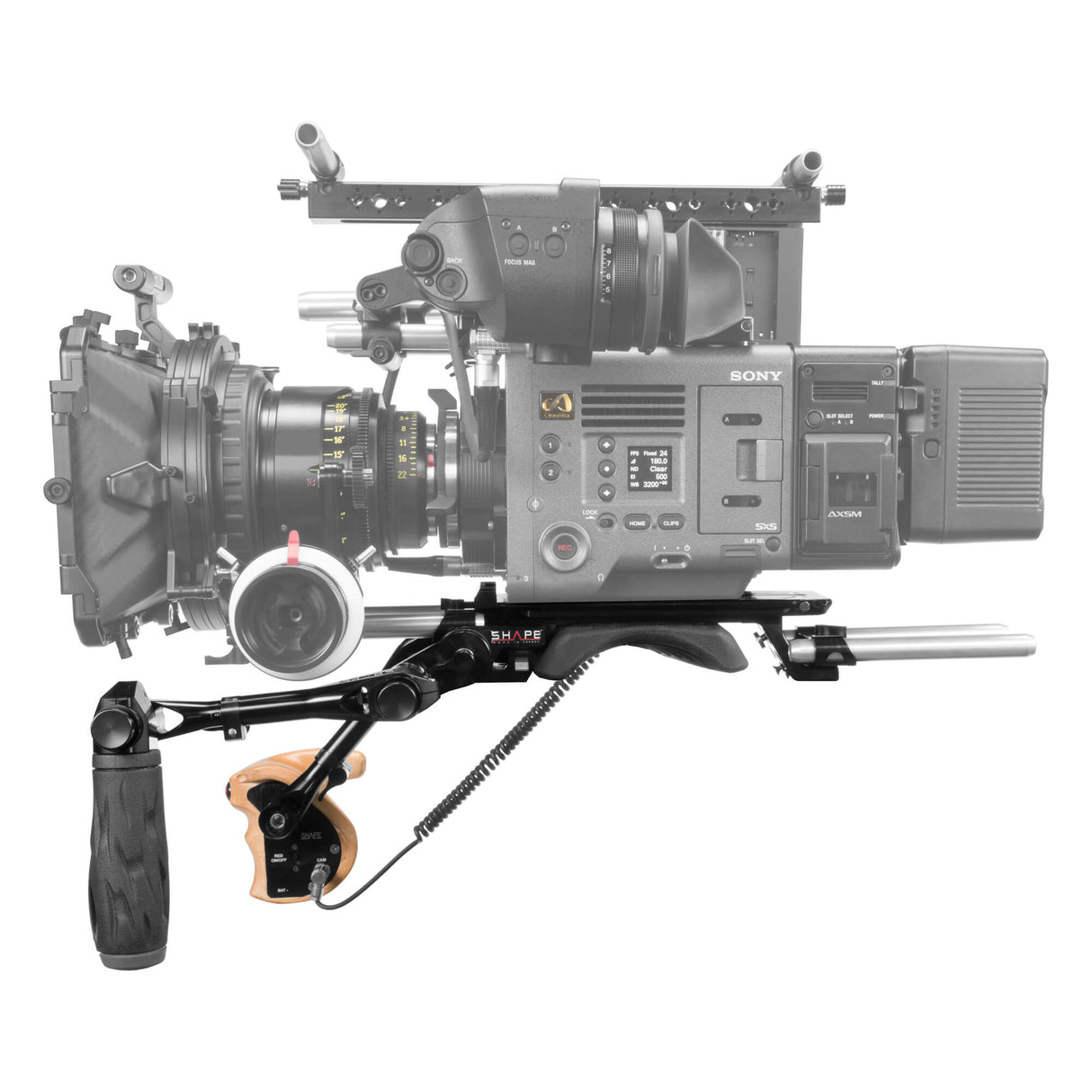 Épaulière, baseplate 15 mm LW avec poignée téléscopique et poignée stop & start pour Sony Venice