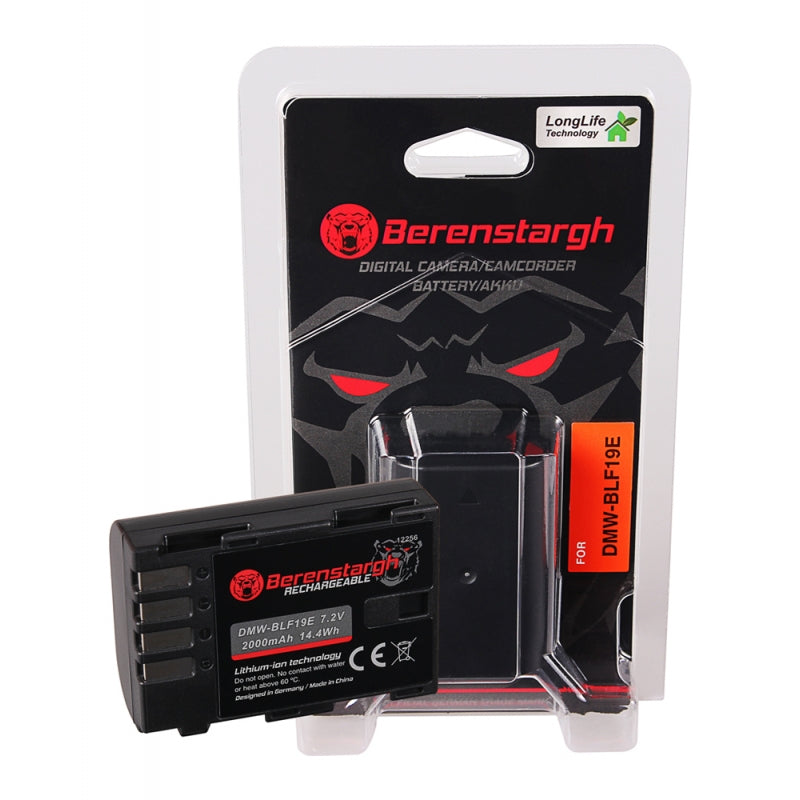 Berenstargh Batterie Li-Ion pour Panasonic DMW-BLF19E, 2000mAh, 7.2V