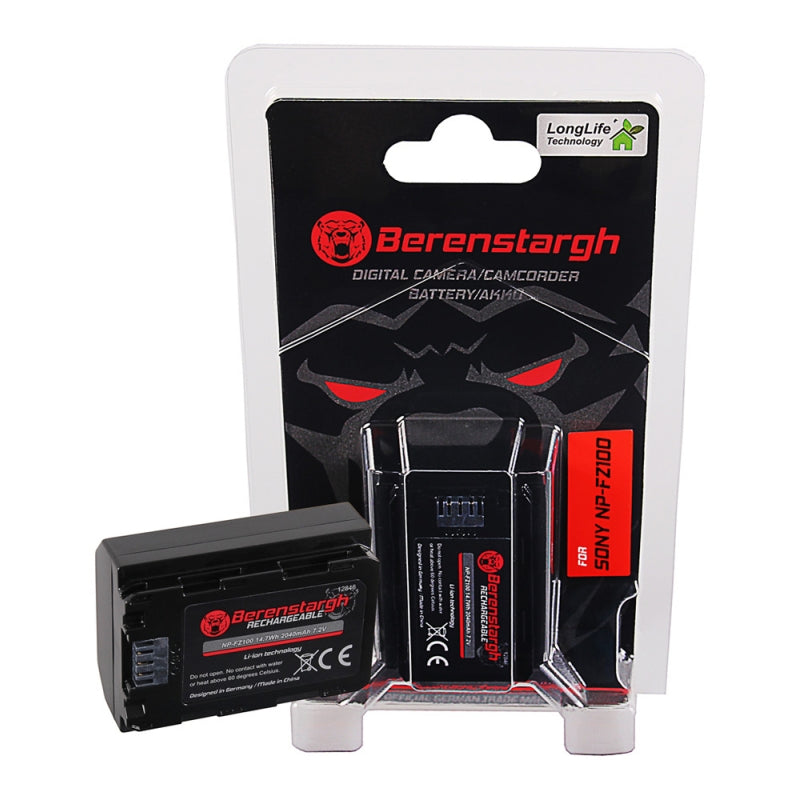 Berenstargh Batterie Li-Ion pour Sony NP-FZ100 2040mAh, 7,2V Sony Alpha 7 III