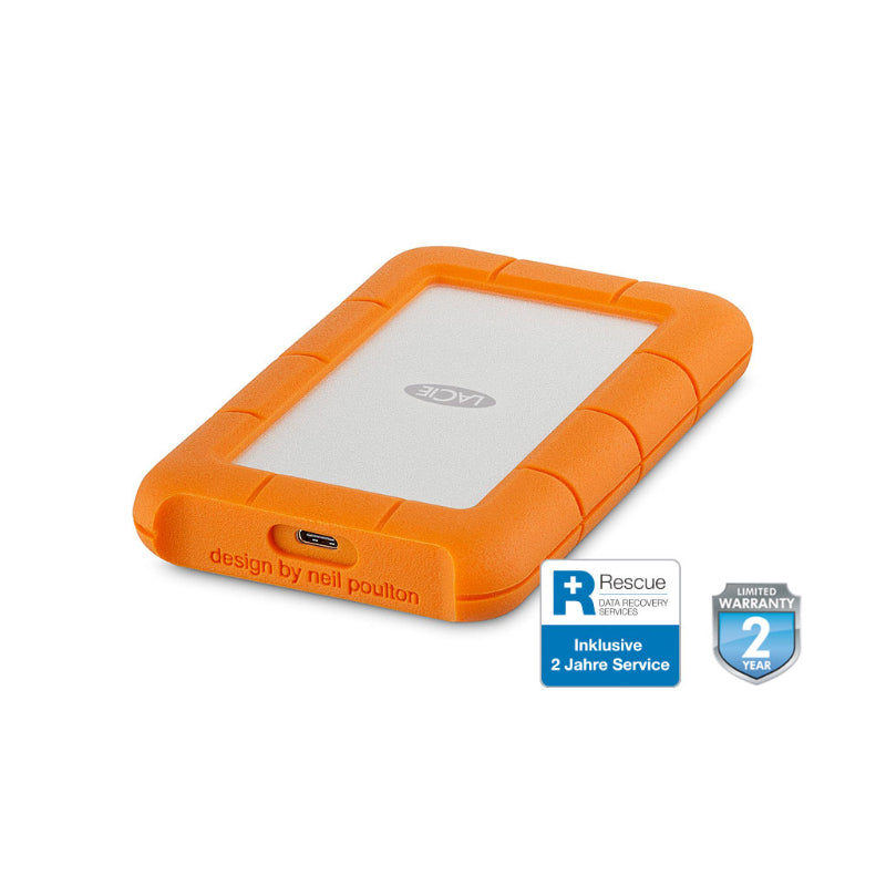 Disque Dur Externe LaCie Rugged USB-C 2To Résistant & Ultra-Fiable