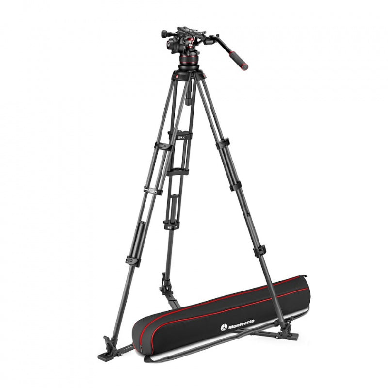 Manfrotto Nitrotech 612 & Trépied Twin-leg Carbone Entretoise sol