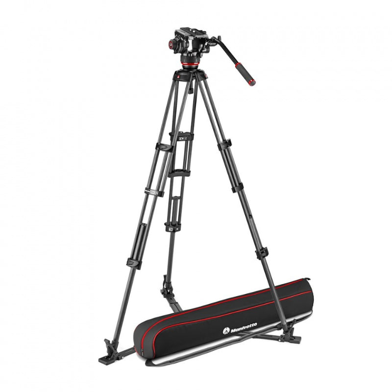 Manfrotto 504X Rotule Vidéo Fluide et Trépied à Double Tube en Carbone