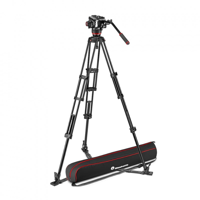 Manfrotto 504X Rotule Vidéo Fluide et Trépied à Double Tube Aluminium