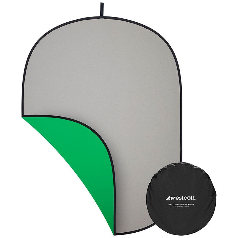 WESTCOTT Fond 2-en-1 Gris / Chromakey vert - 5x6.5