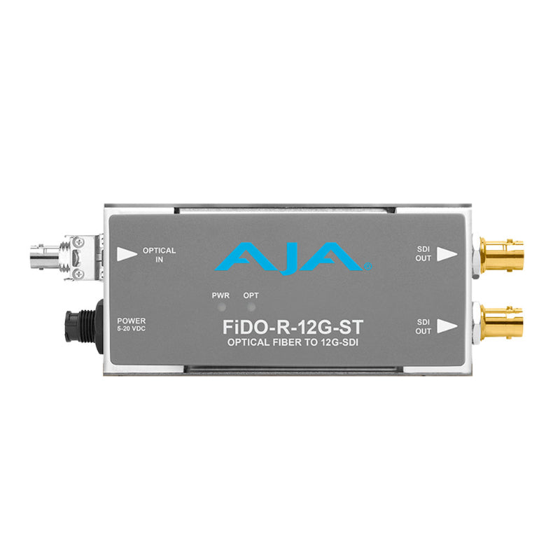 AJA FiDO-R-12G-ST Récepteur fibre ST monomode à 1 canal vers 12G-SDI