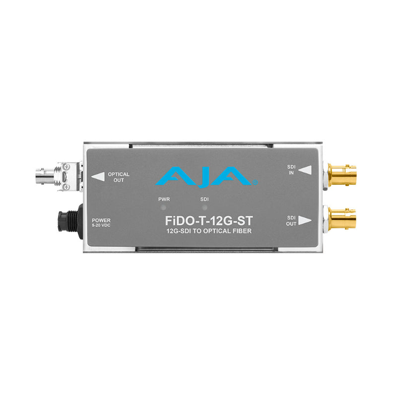 AJA FiDO-T-12G-ST Émetteur à fibre ST monocanal 12G-SDI vers monomode