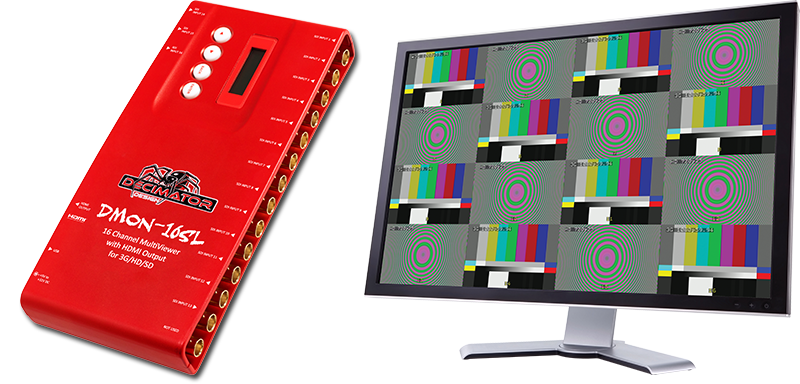 Decimator DMON-16SL Multiviewers de 1 à 16 canaux avec sortie HDMI pour 3G/HD/SD et mises en page personnalisées