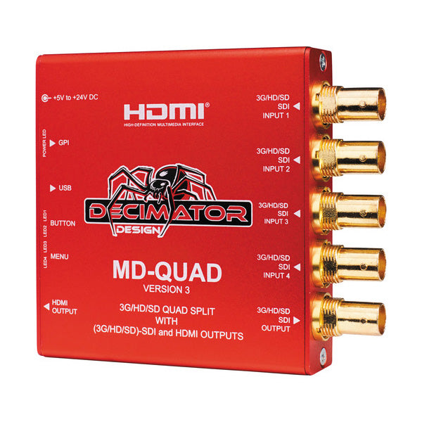 Decimator MD-QUAD V3 Multiviewer Quad Split 3G/HD/SD-SDI -Sortie HDMI