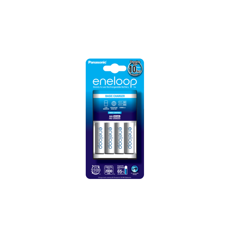 Panasonic Eneloop 4x AA Batteries with Standard Charger