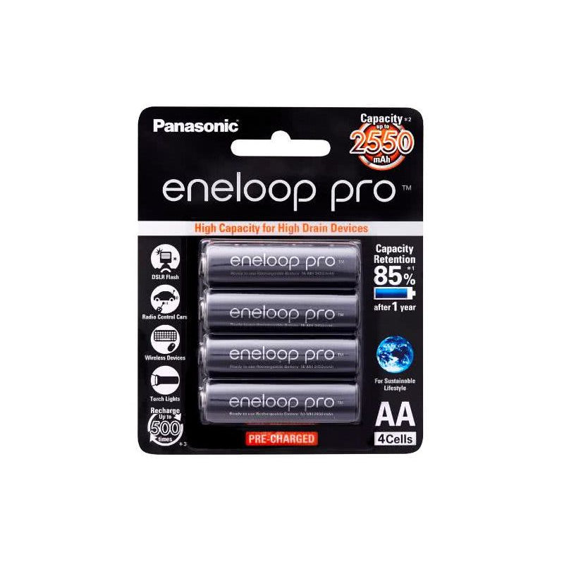 Panasonic Rechargeable Eneloop Pro AA Battery - 4 Pack
