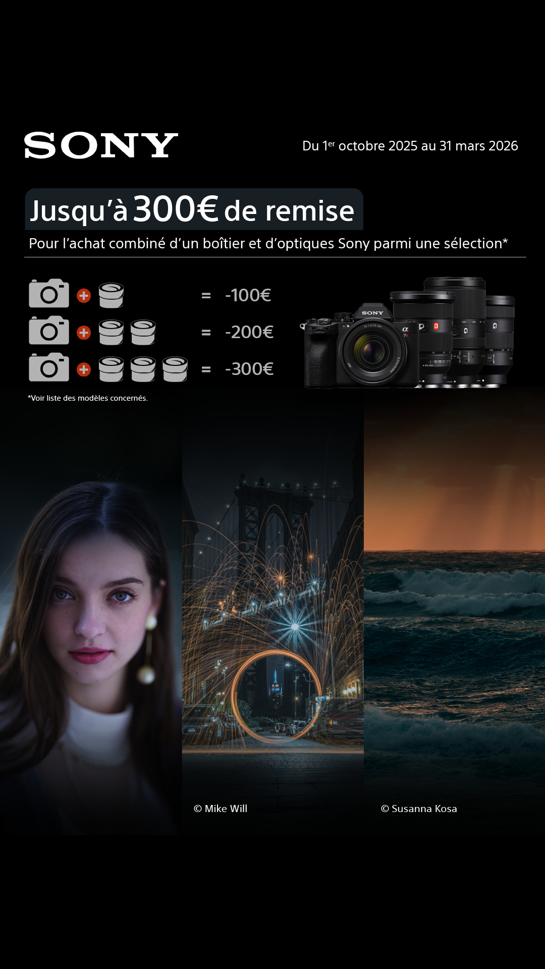 Offre d'hiver photo Sony ! Jusqu'à 300 euros de cashback !