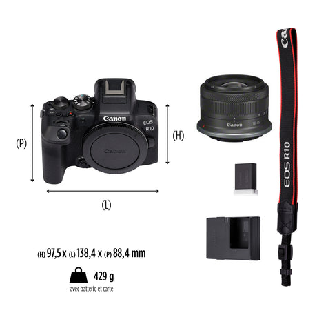 Canon EOS R10 – Appareil Photo Hybride Léger, Idéal pour Vidéo & Vlog