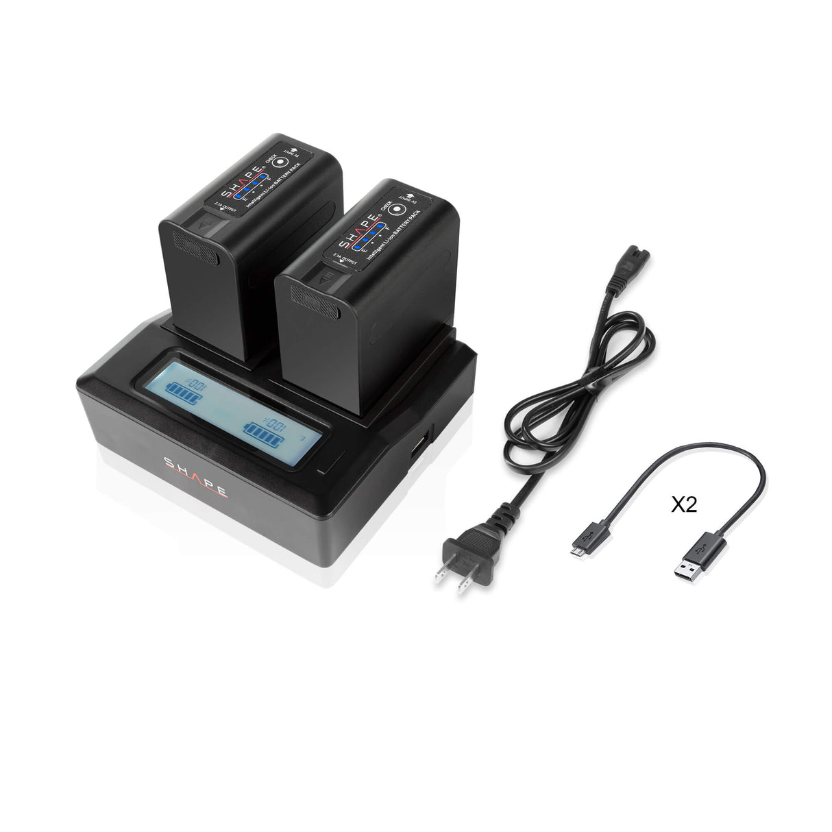 SHAPE BP-975 deux batteries avec chargeur LCD double pour Canon et RED® KOMODO™