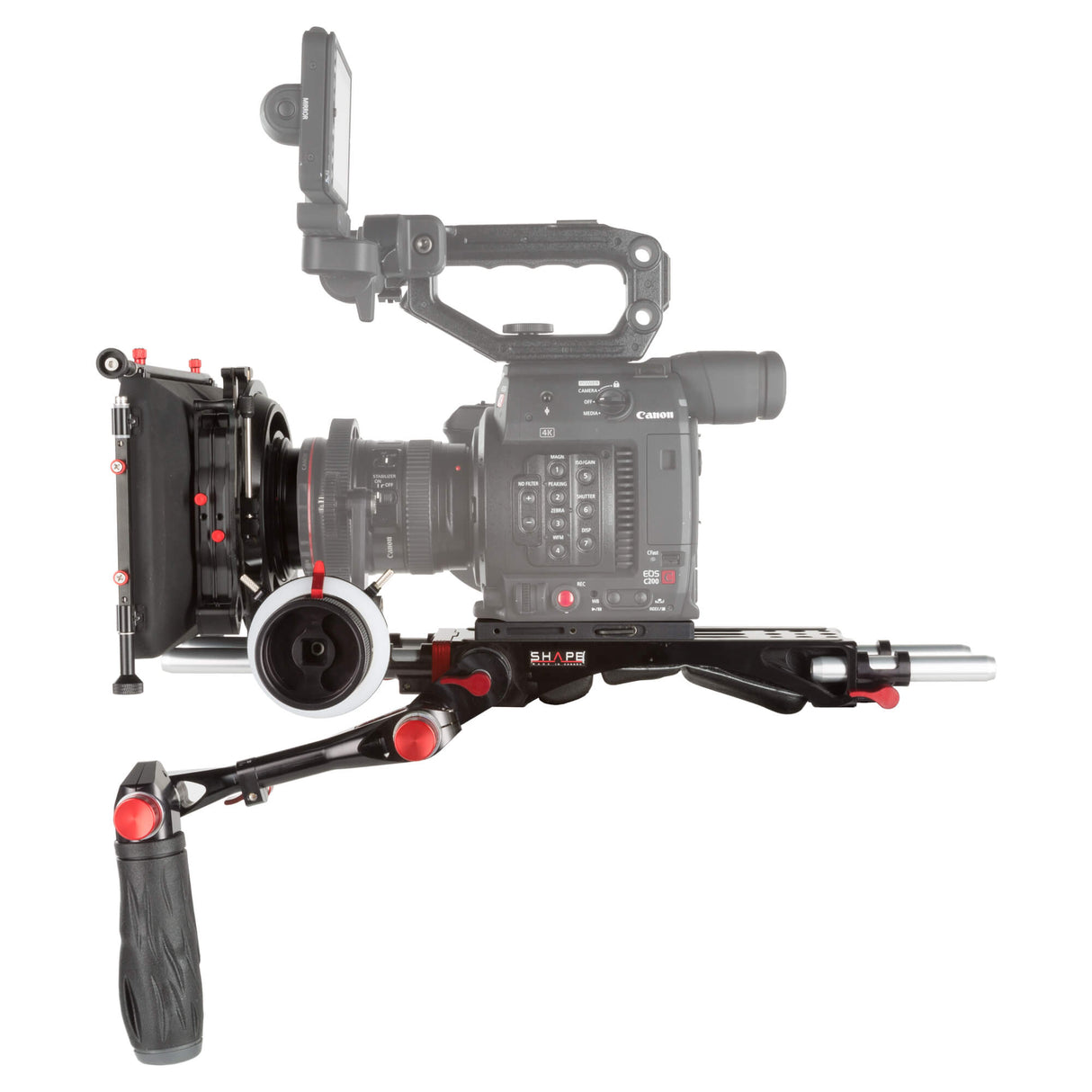 Kit complet avec follow focus et matte box pour Canon C200