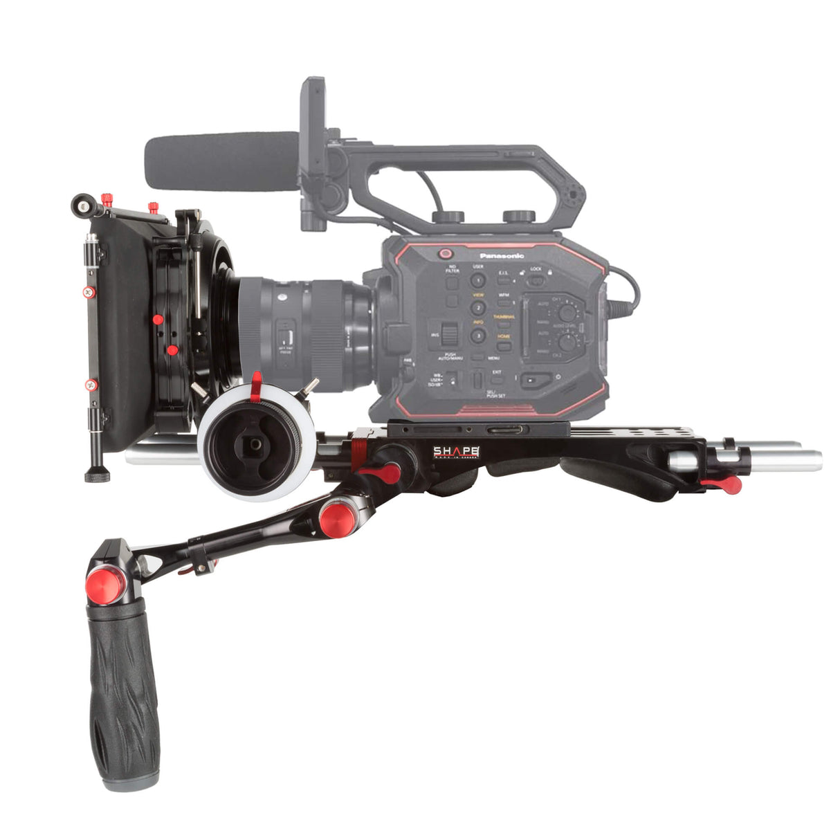 Kit complet avec follow focus et matte box pour Panasonic Au-EVA1