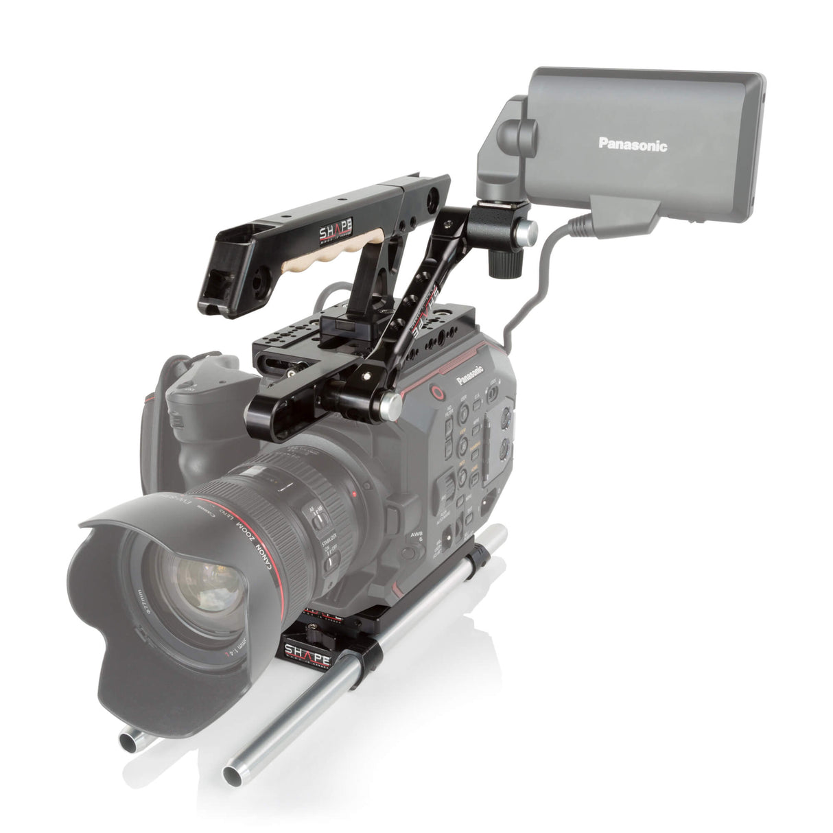 Baseplate 15 mm LW, poignée supérieure et bras push-button EVF pour Panasonic Au-EVA1