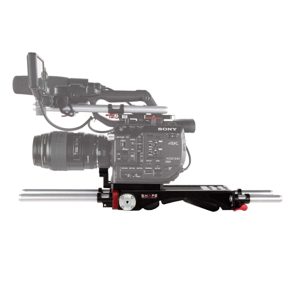 Baseplate quick release V-lock avec adaptateur metabones pour Sony FS5 et FS5M2