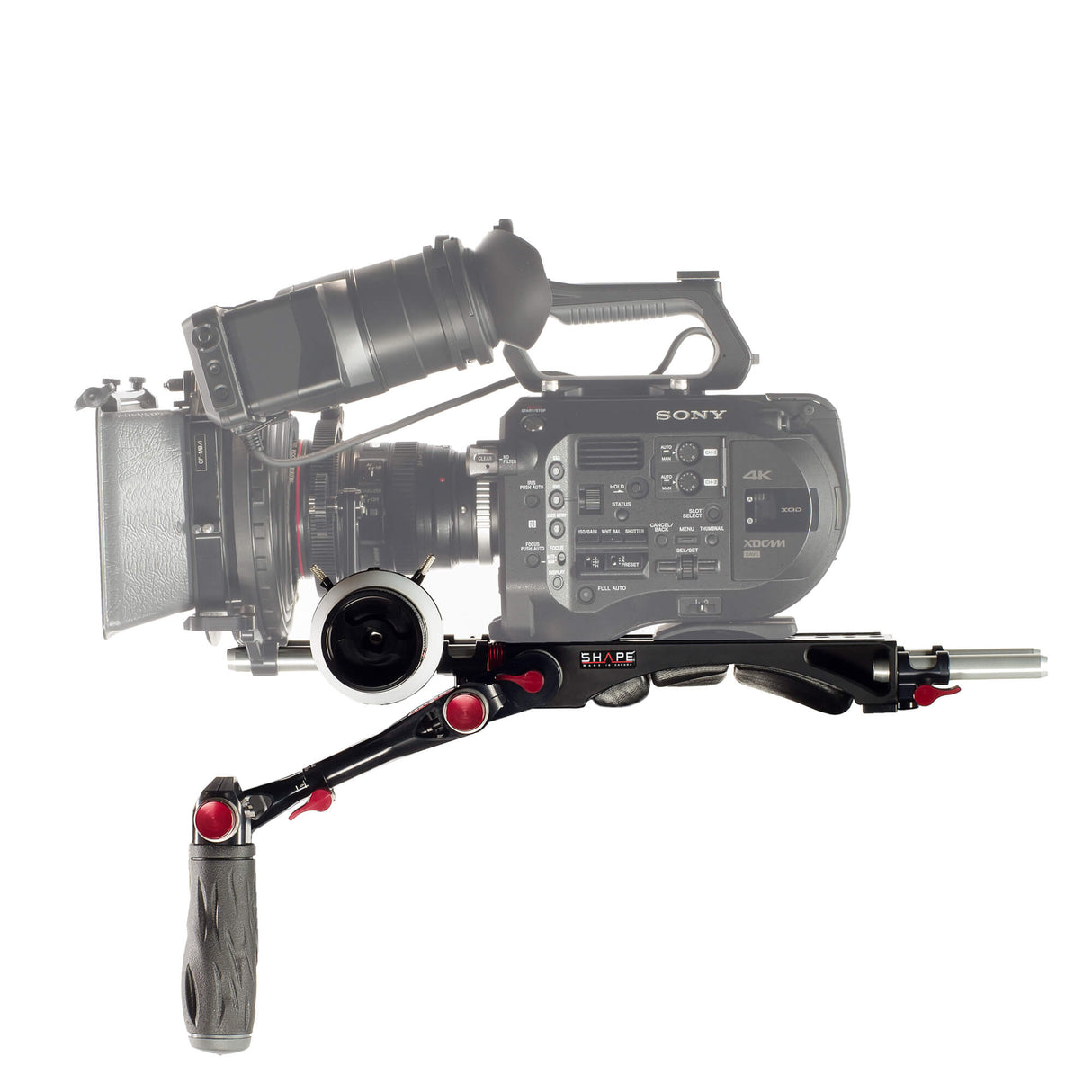 Épaulière, poignée télescopique et follow focus pro pour Sony FS7 et FS7M2 référence FS7BRFFP