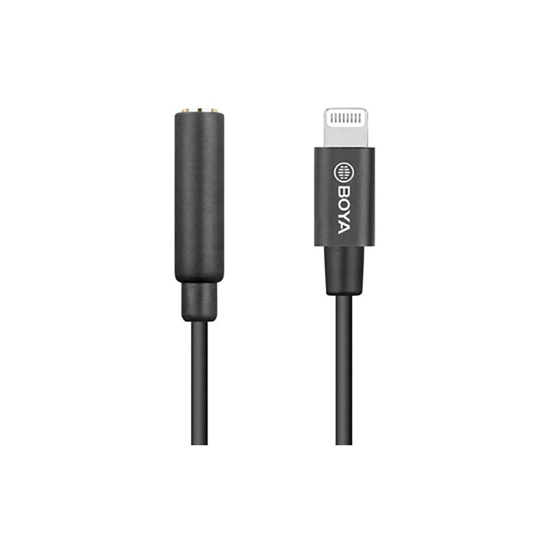 Boya BY-K3 3.5mm TRRS Female to Lightning Adapter Cable (2.4")