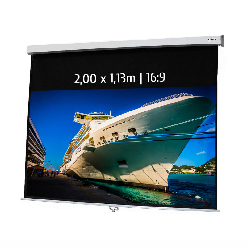 KIMEX Ecran de projection manuel 2,00x1,13m 16:9