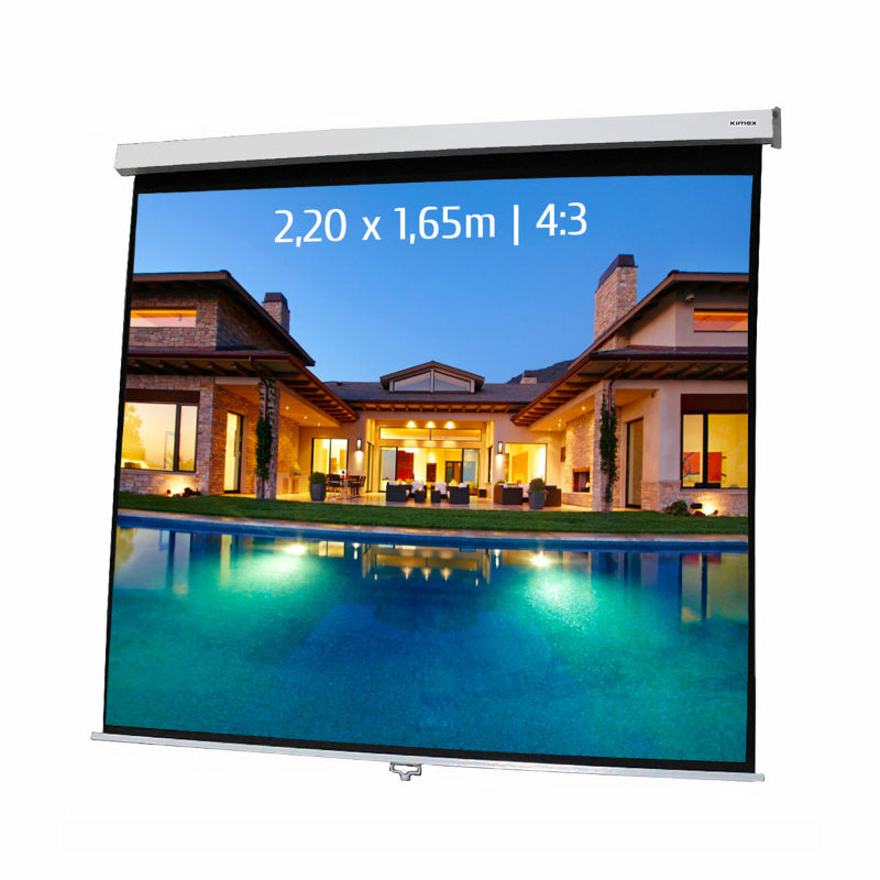 KIMEX Ecran de projection manuel 2,20x1,65m 4:3