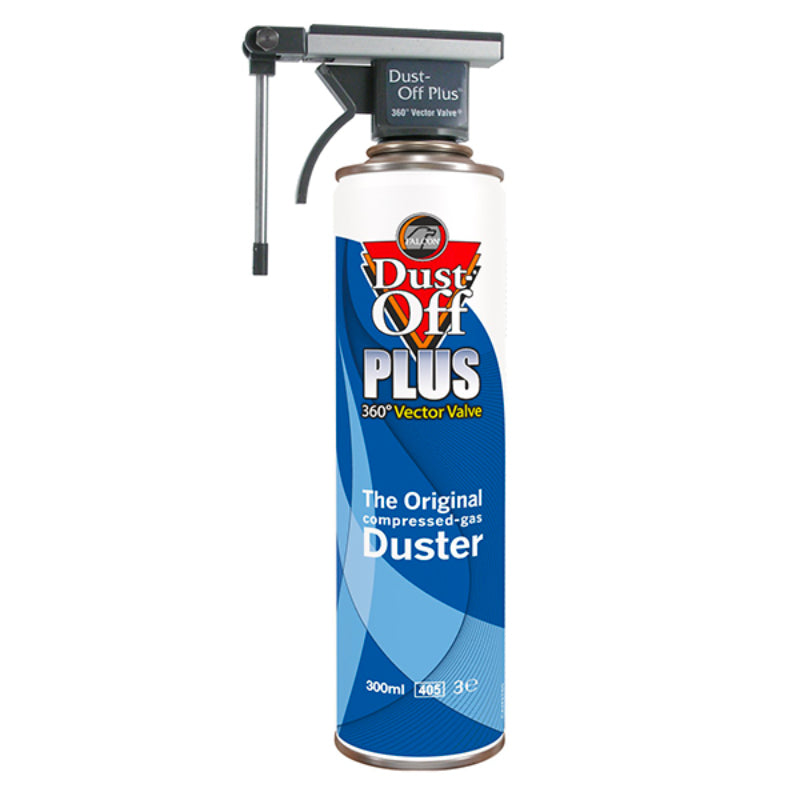 Gaz sec DUST-OFF Plus 300ml avec pistolet ou valve réutilisable