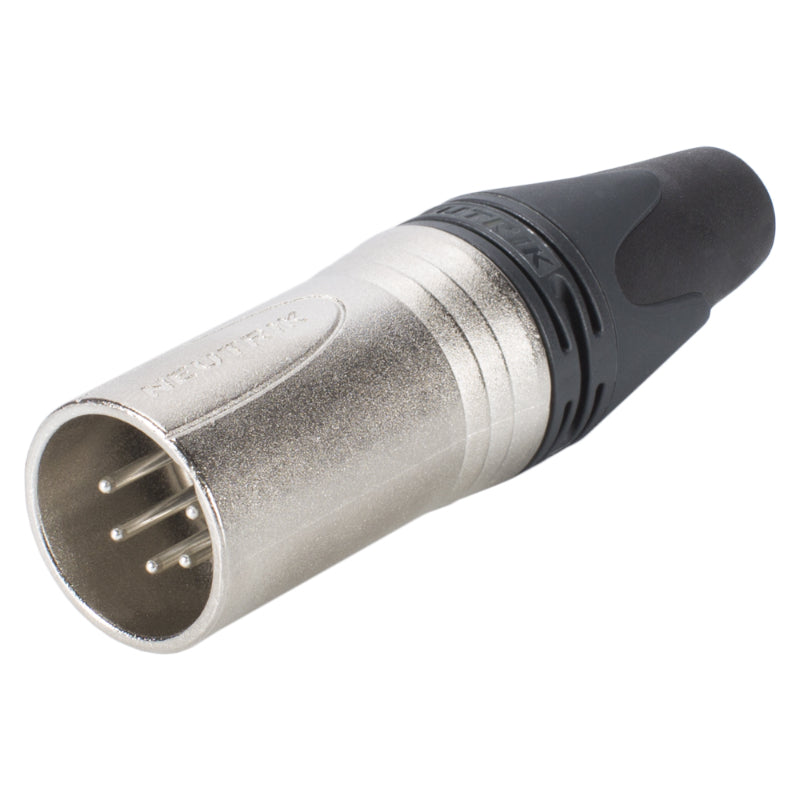 NC5MXX NEUTRIK® XLR, 5 pôles, métal, connecteur mâle à souder, contact(s) argenté(s), droit, couleur nickel