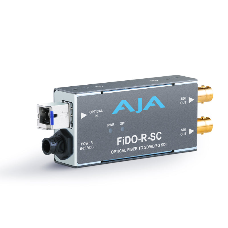 AJA FiDO-R-SC Convertisseur simple canal SC Fiber vers deux sorties SDI