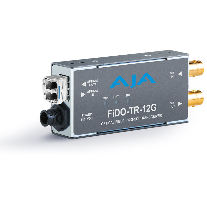 AJA FiDO-TR-12G Émetteur-Récepteur 1 Canal 12G-SDI/LC Fibre Simple-Mode connecteur LC