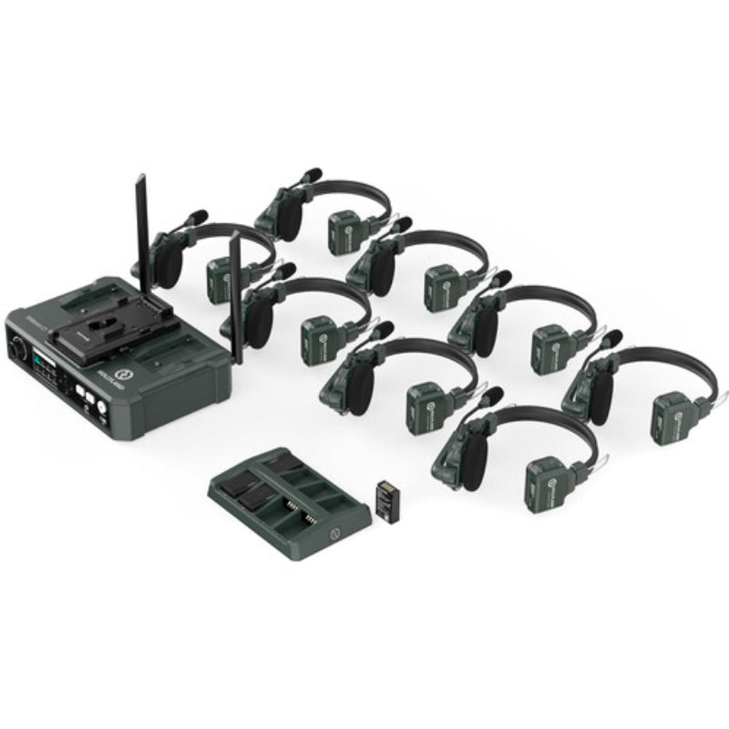 Hollyland Solidcom C1-8S HUB  kit intercom HF avec base Système intercom base et sans fil fullduplex 1,9GHz 8 casques