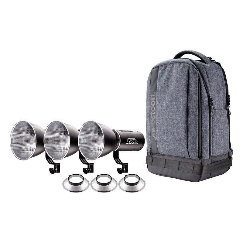 Wescott Kit 3 x L60-B Kit Sac à dos 3 torches + accessoires