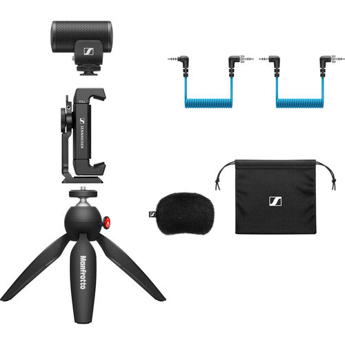 Sennheiser MKE 200 Mobile Kit Microphone directionnel ultracompact pour caméra avec enregistrement sur Smartphone Bundle