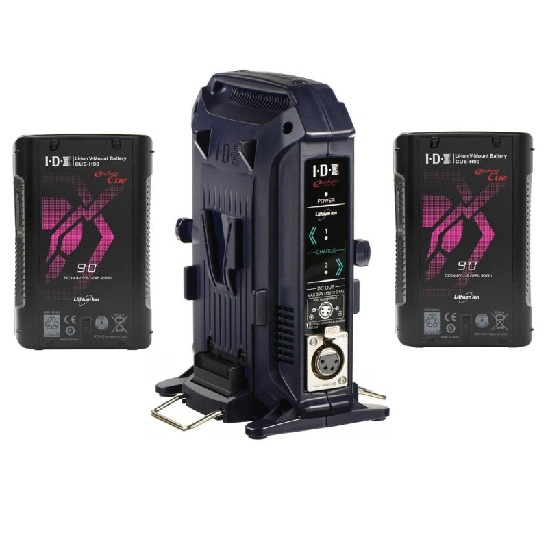 Kit IDX chargeur VL-2X + 2x Cue-H90 Batterie V-Mount
